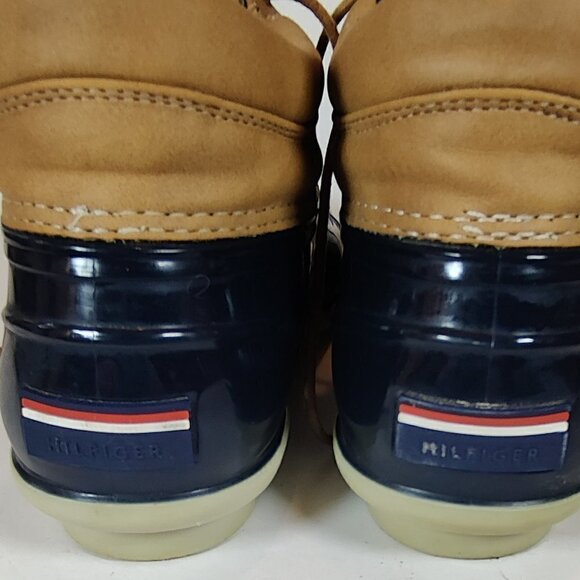 Tommy Hilfiger Duck Ankle Boots, Perfect for Winter, Wheat & Navy Waterproof - Picture 5 of 7